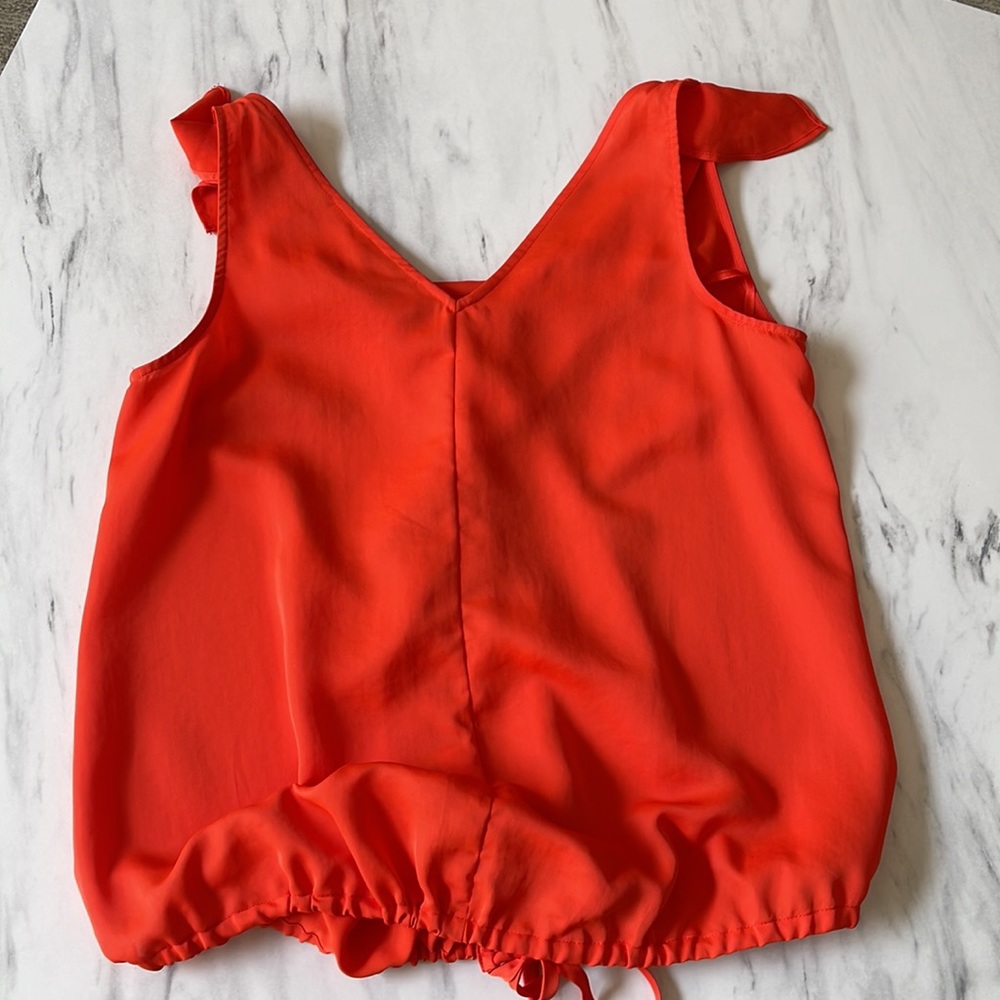 Orange red Rachel Roy top. - Picture 5 of 7